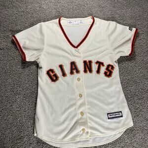 Majestic Women’s SF Giants Baseball Cream Alternate Cool Base Jersey Sz Medium